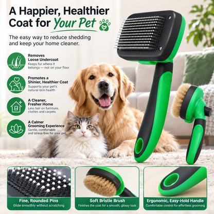 Self-Cleaning Deshedding Brush for Dogs & Cats