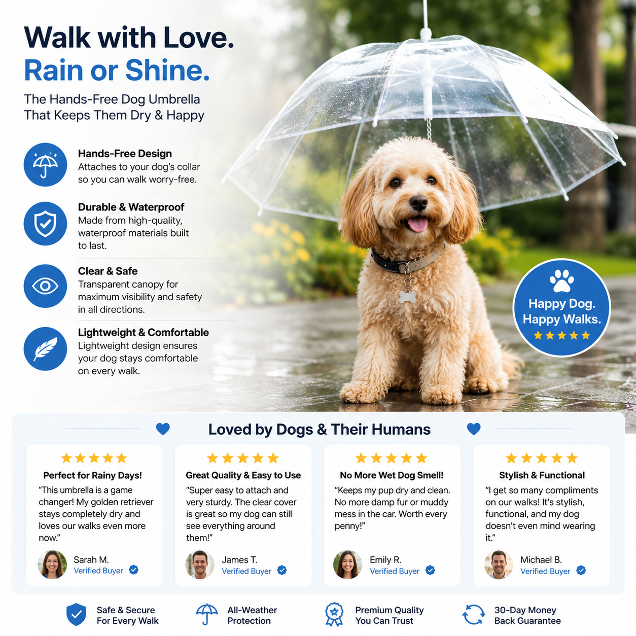 Pet Umbrella - Keeps Your Pet Dry in The Rain